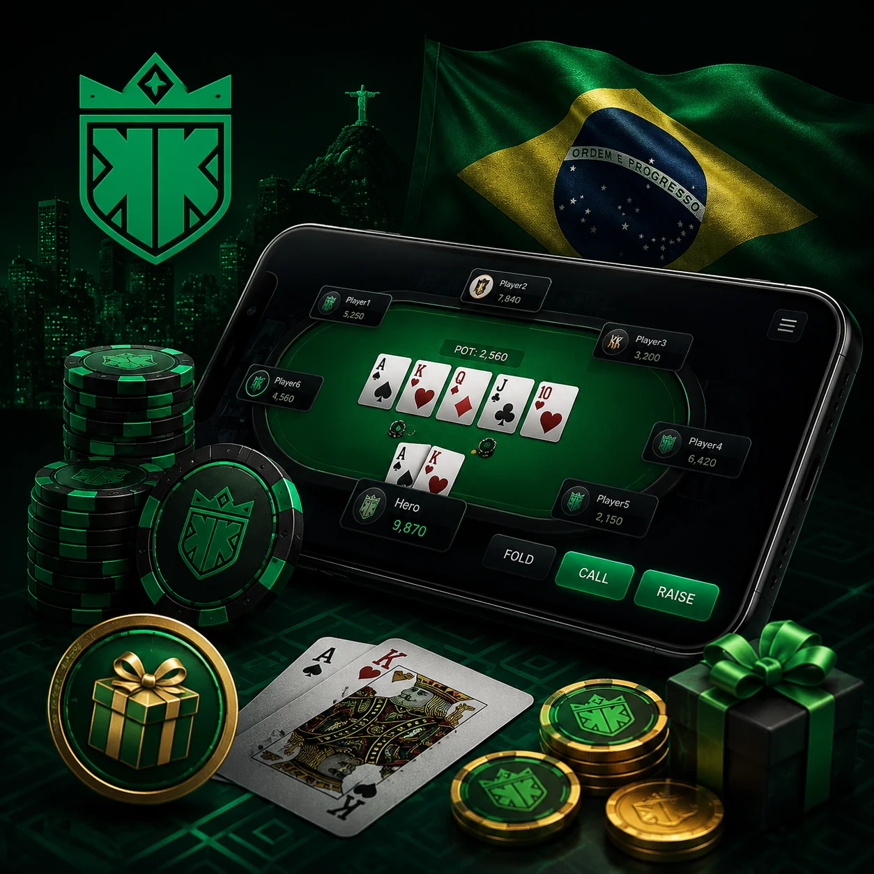 KKPoker Brasil: Poker para celular com jogos a dinheiro e recompensas diárias.