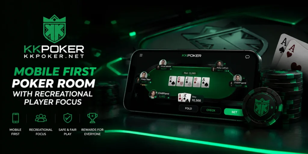 KKPoker mobile-first poker room for recreational players.